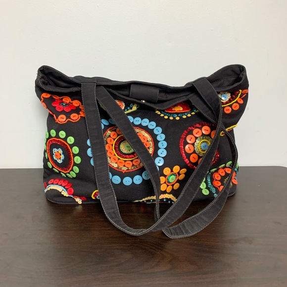 Madison Studio Canvas Button Tote Bag - Picture 3 of 13